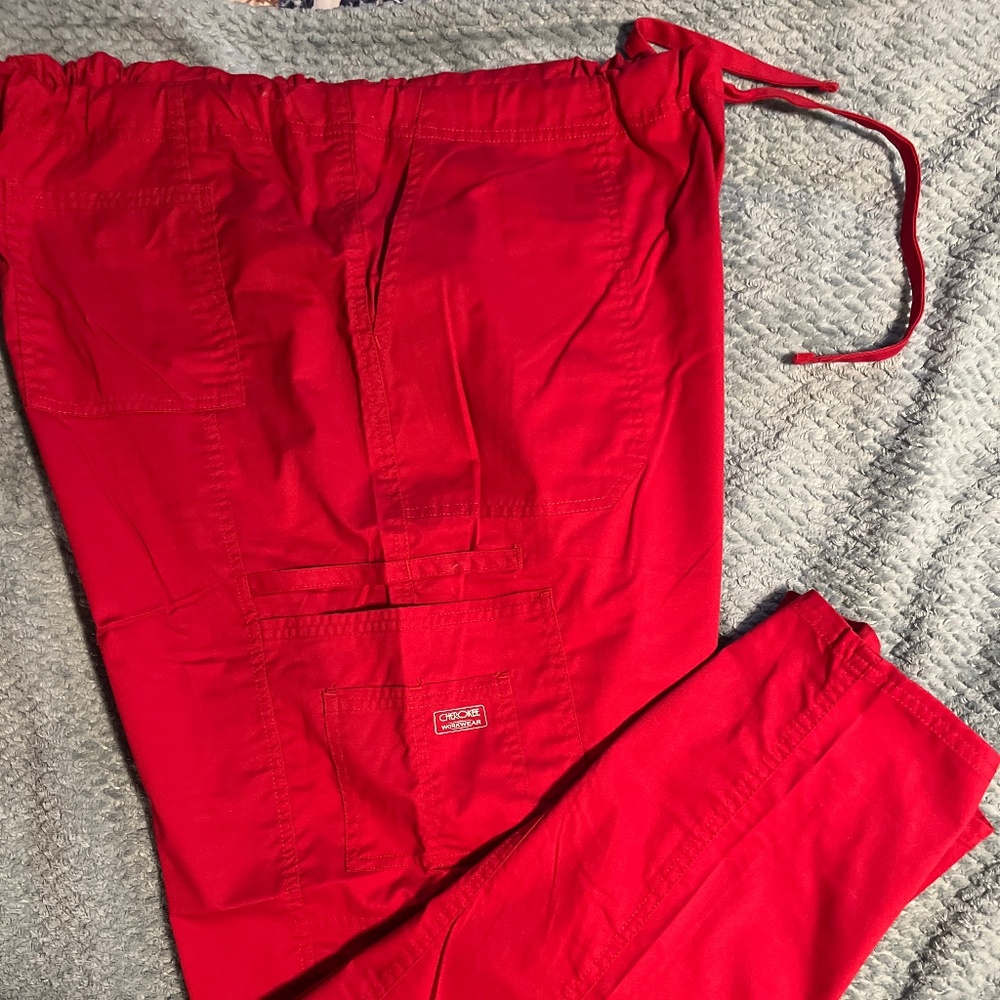 Cherokee Workwear red scrub pants